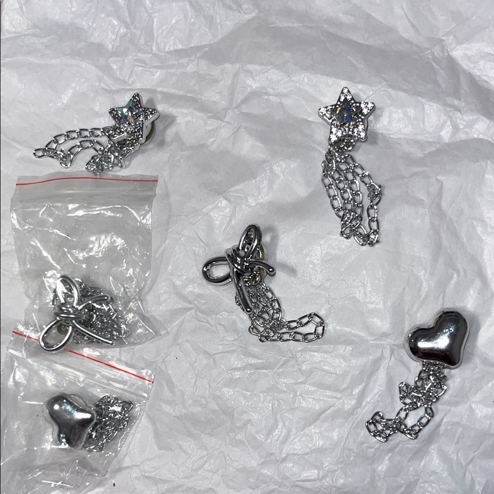 Silver Heart , Bow ,Star pants cuffers - Picture 4 of 4